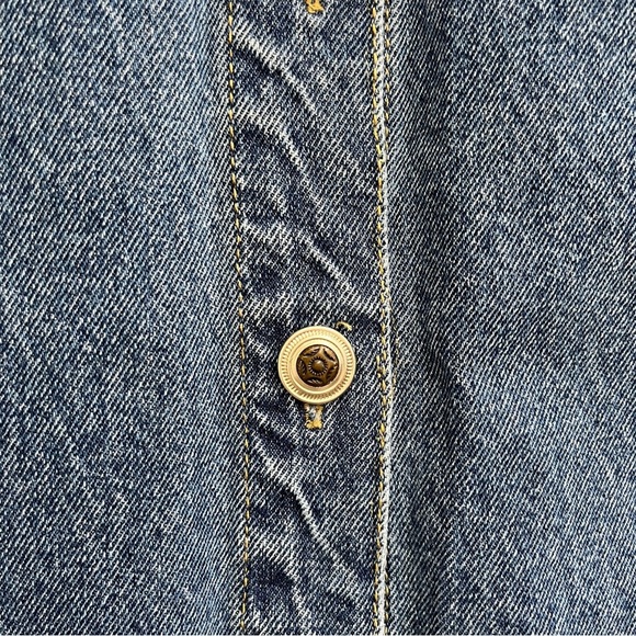 Vintage 90’s Y2K denim button front maxi dress jumper pockets sleeveless 22W - Picture 6 of 10